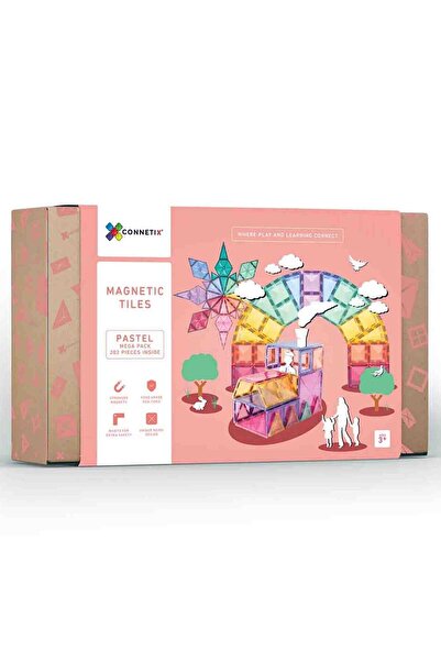 Connetix Σετ μαγνητικών κατασκευών, 202 τεμάχια, γεωμετρικά σχήματα, παστέλ m...