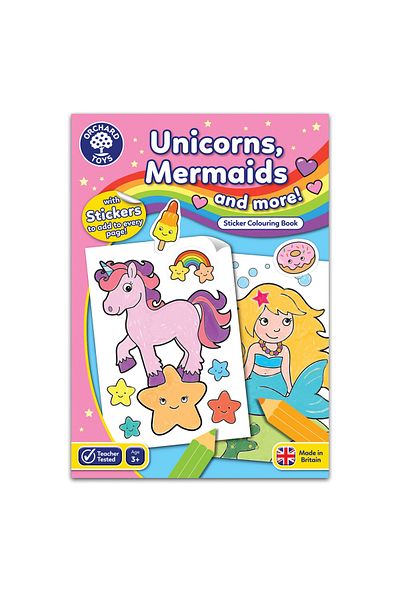 Orchard Toys Coloring Book With Activities In English, Unicorns And Mermaids Stickers