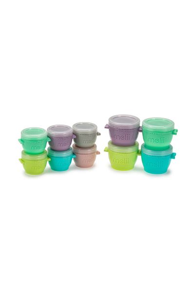 Melii Recipient Snap & Go Pods pentru depozitarea alimentelor pentru bebeluși, 10 bucăți (2 oz x 6 bucăți și 4 oz x 4 bucăți)