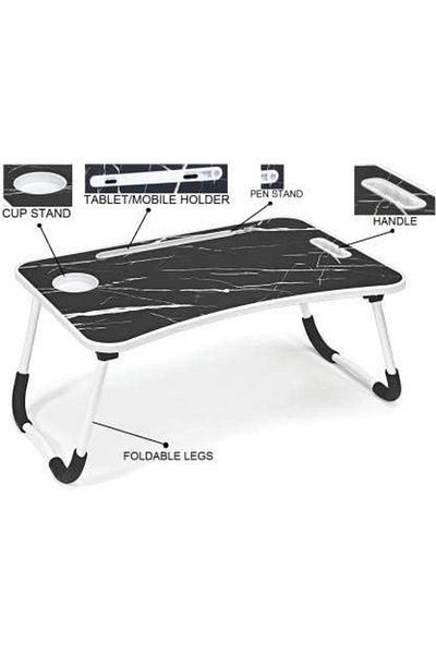 co arma Marble Folding Laptop Table with Cup Holder and iPad