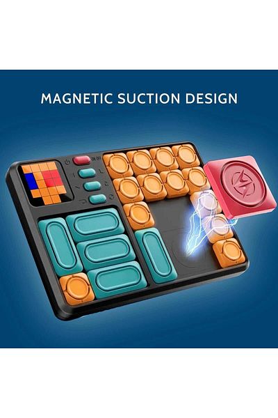 Micostore Joc Klotski De Gandire Logica, Blocuri Magnetice, Joc Slide, Electronic Cu Sistem Ai Integrat