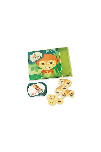 Chalk and Chuckles Matching Game - What Does the Monkey Feel?