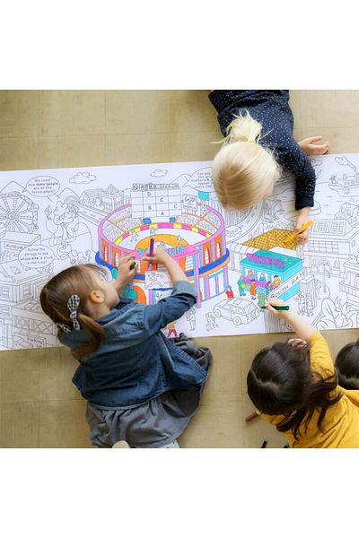 Mideer Rola Hartie Desene De Colorat - Tematica Jungla - 10 M Lungime