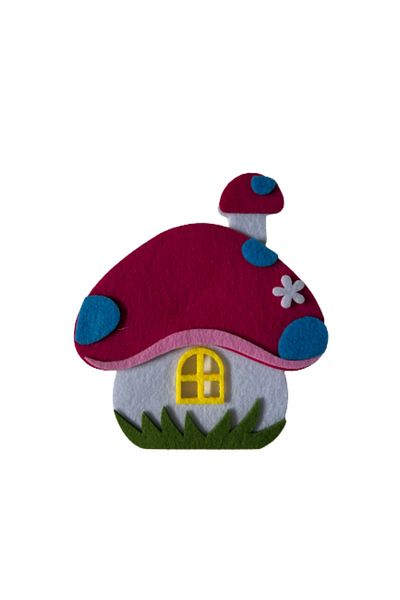 Micostore Felt House, Pink, 14 X 12.5 Cm, ​​1 Pc/set, Art & Craft Accessories For Children