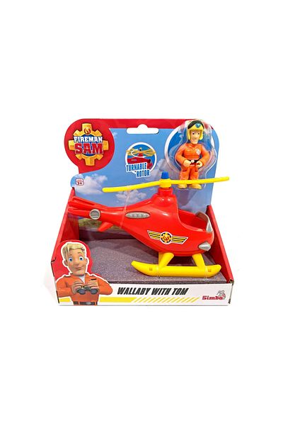 Simba Fireman Sam The Wallaby Helicopter With Tom Thomas Figure