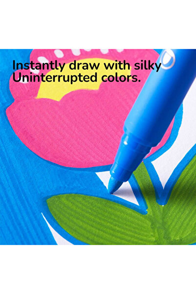 Mideer Acrylic Markers, Set of 6 Colors Soft Tip Markers, Brush Type, For Children,