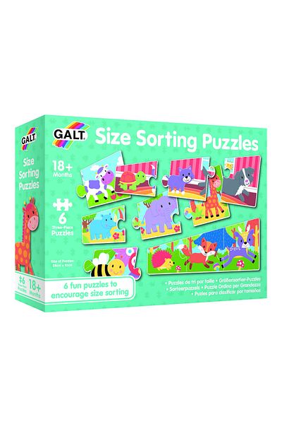 Galt Set of 6 Puzzles - Playful Animals - 3 Pieces