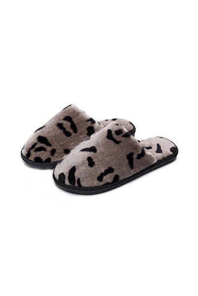 Kosmos Kids Κρεμ αφράτες παντόφλες με animal print