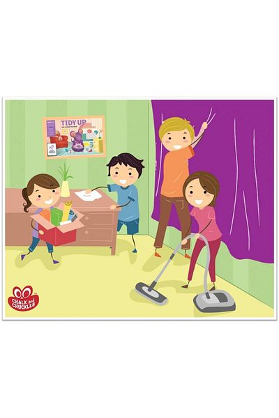 Chalk and Chuckles Tidy Up - Educational Game Stimulating Attention and Responsibility