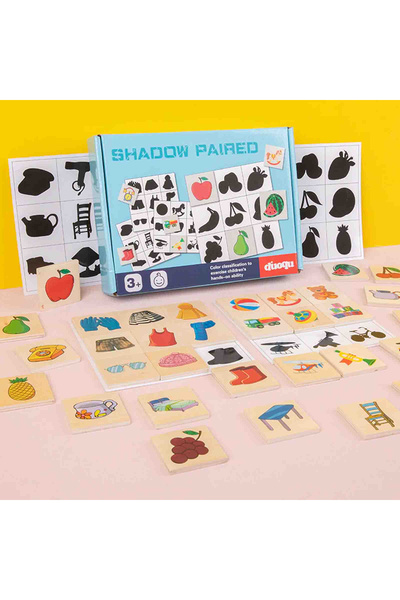 Micostore Joc Educativ De Asociere Imagini, Umbre, 36 Piese Din Lemn