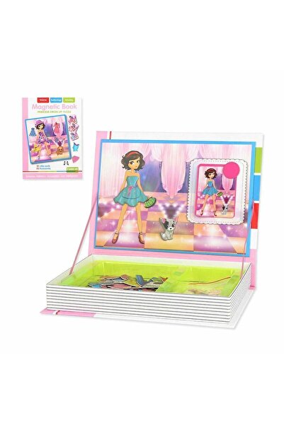 Micostore Magnetic Puzzle Book, Princess Dress Up, Fashion, 73 Magnetic Pieces, 12 Cards, Educational STEM Game