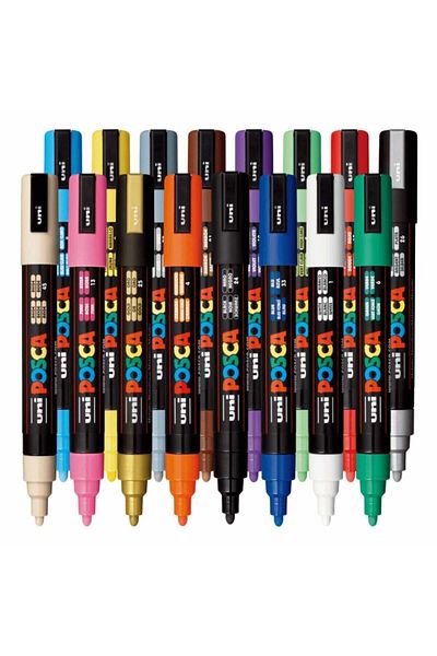POSCA Set 16 Carioci , Varf 1.8 - 2.5 Mm, Marker Pc-5m, Uni