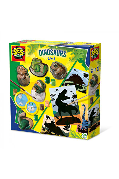 SES Creative Set creativ pentru copii cu modelare și pictură - Dinozauri 2 în...