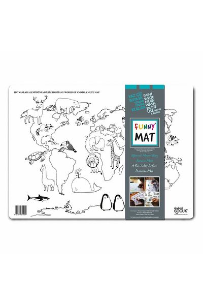 Funny Mat Coloring Book, Animal Map Pattern, Reusable, 48 X 33.5 Cm