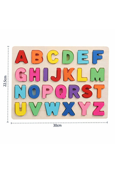 Micostore Wooden Puzzle With Block Letters, Alphabet