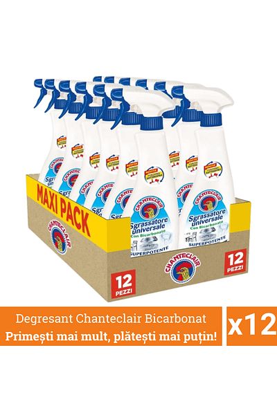 chante clair Pachet Promo 12 X Chanteclair Detergent Degresant Universal Bicarbonat, Spray, 600 ml