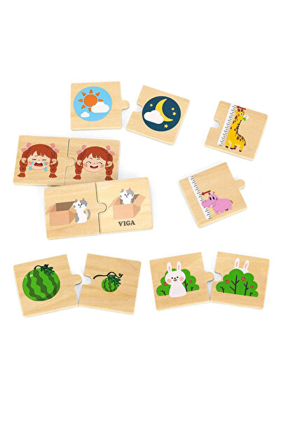 Viga Toys Puzzle din lemn cu asociații, opusuri