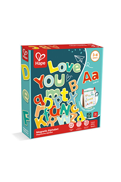 Hape Дървена играчка - Магнити с букви (52 броя) по азбучен ред