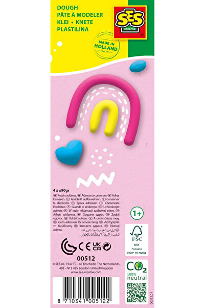 SES Creative Plastilina Happy 4 Culori