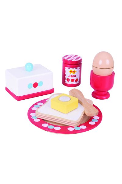 BIGJIGS Toys Set Mic Dejun Din Lemn