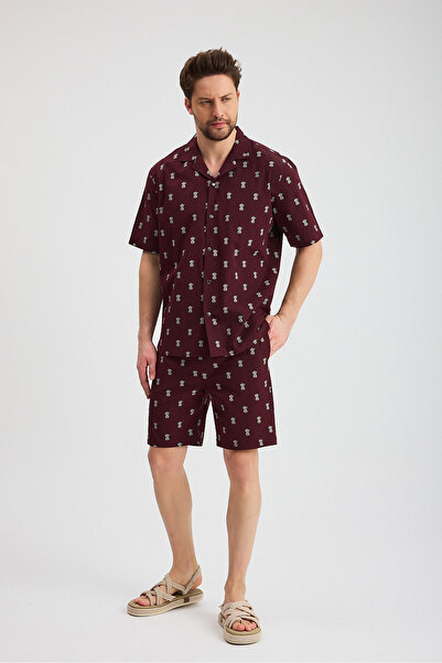 Soho Mood Men's 100% Cotton Patterned Premium Shorts - Woven Shorts - Home Wear