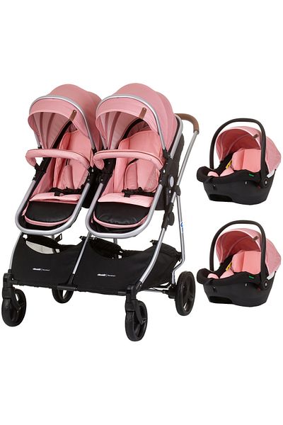 Chipolino Twin Stroller Duo Smart 3 In 1 Flamingo