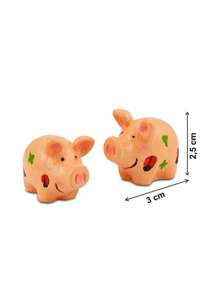 Meyco Set de 2 figurine - Porc norocos, rășină, 3 x 2,5 cm, 81203