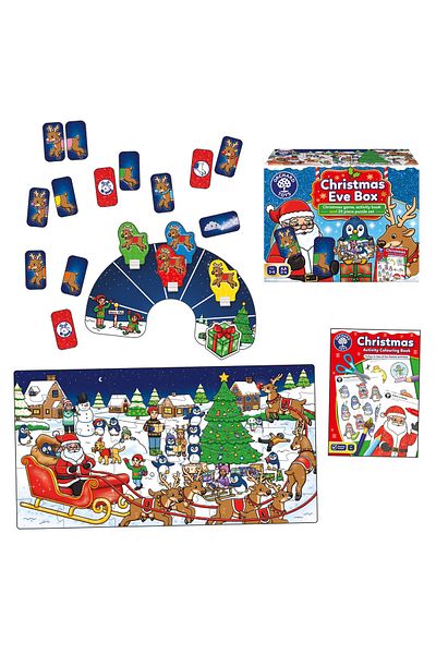 Orchard Toys 3-in-1 Winter Themed Box - Educational Game, Puzzle and Coloring Book with Activities
