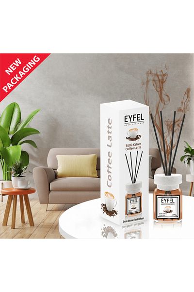 Eyfel Room Freshener With Sticks, Coffee With Milk, 120ml