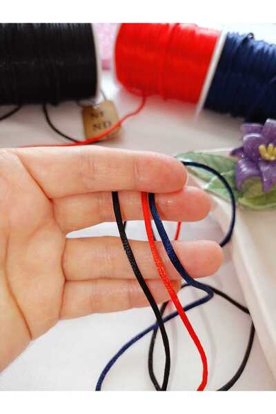 ENEFENDİ 2'ŞER متر خيط خيط ذيل الجرذ سمك 2 مللي متر أسود أحمر أزرق كحلي سوار مجوهرات هدية سلسلة