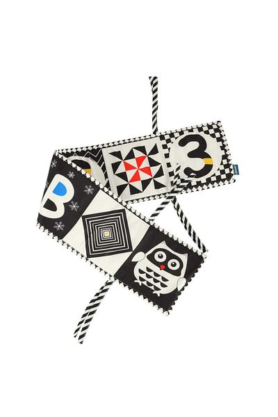 Micostore Carte Senzoriala Bebelusi, Imagini Alb - Negru Si Contrast,15 X 15 Cm Si Protectie De Patut,bufnita