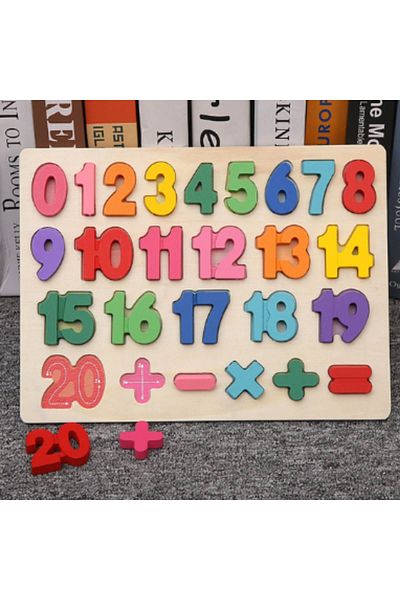 Micostore Puzzle 3D Lemn cu Cifre 0 - 20 si operatiuni matematica