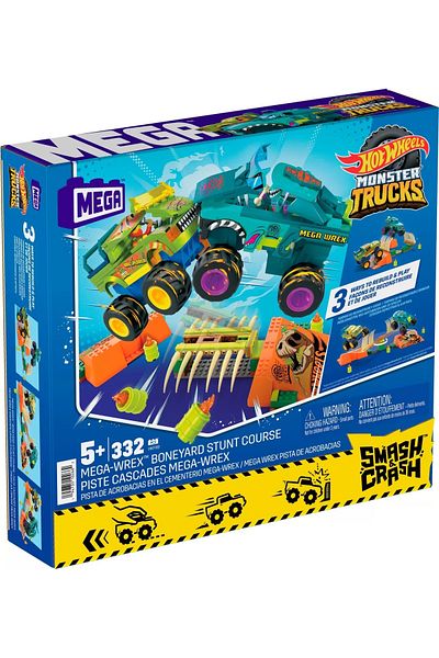 mattel Hot Wheels Monster Truck Mega Bloks Set Mega Wrex