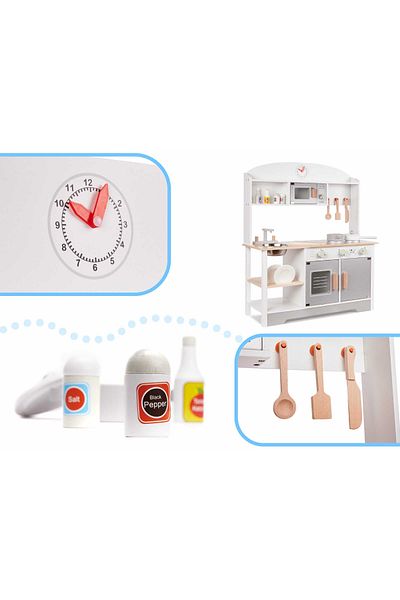 Micostore Children's Kitchen, Wooden, 68 X 25.5 X 82 Cm, Superior Quality, Includes Two-burner Hob