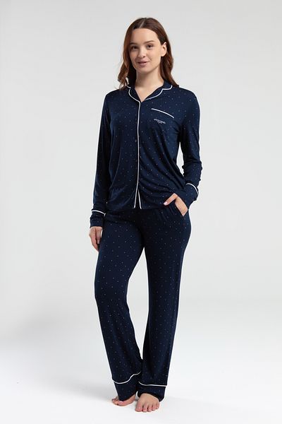 Pierre Cardin Set pijamale cămașă pentru femei cu mâneci cu model, cutie