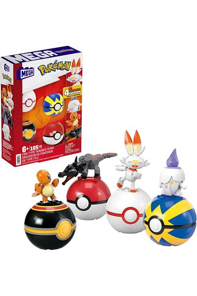 mattel Pokemon Mega Set Cu 4 Bile - Echipa De Foc