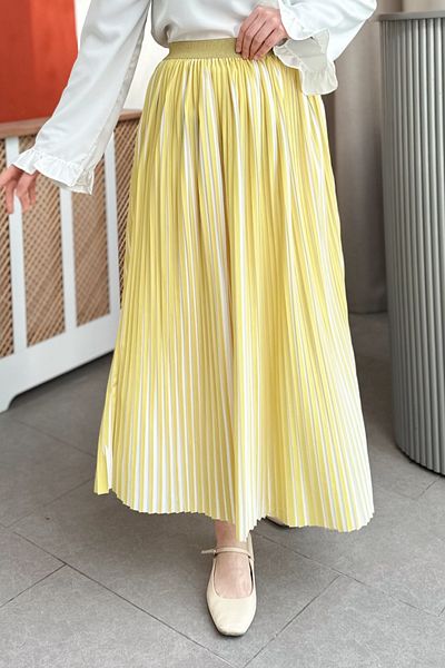 Gizce Loyd Striped Yellow Skirt