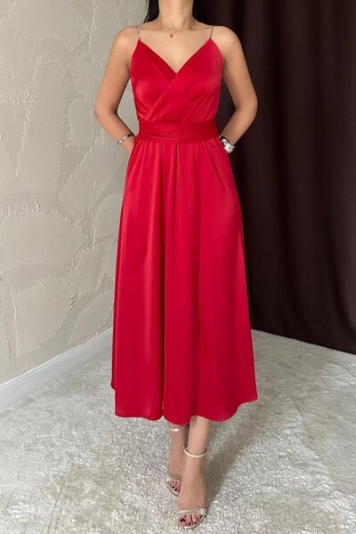 JANES Red Stone Strap Princess Dress