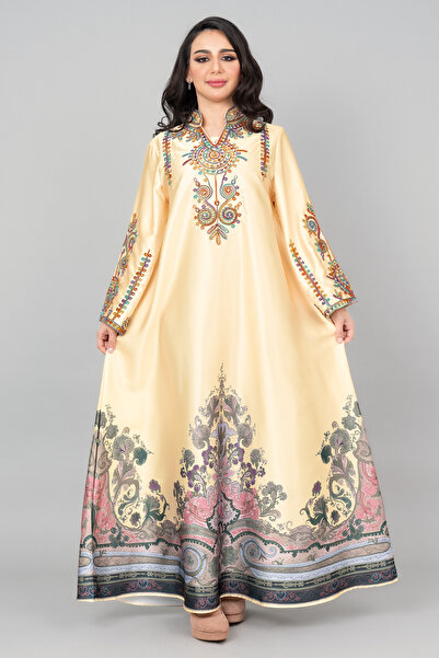 IKKXA جلابية مطرزة بشكل عصري