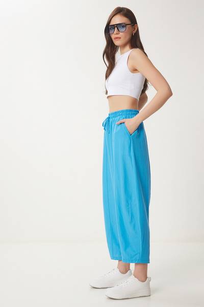 Lovelyİstanbul Ρατσιστικό Φαρδύ Παντελόνι - ΜΠΛΕ LCI0029