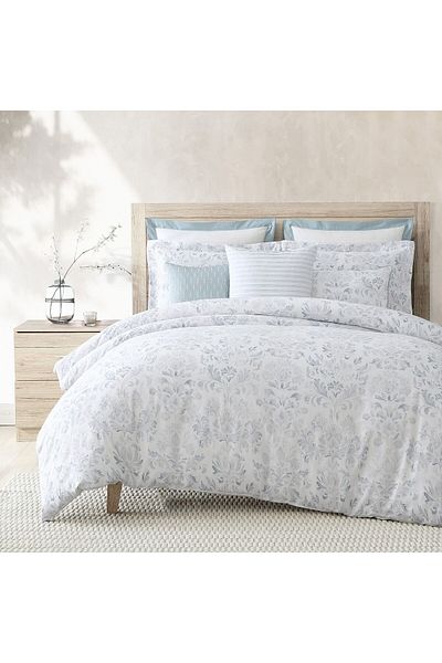 Orange Bed & Bath Painted Damask | 100% Cotton Duvet Set Double 11 Pieces