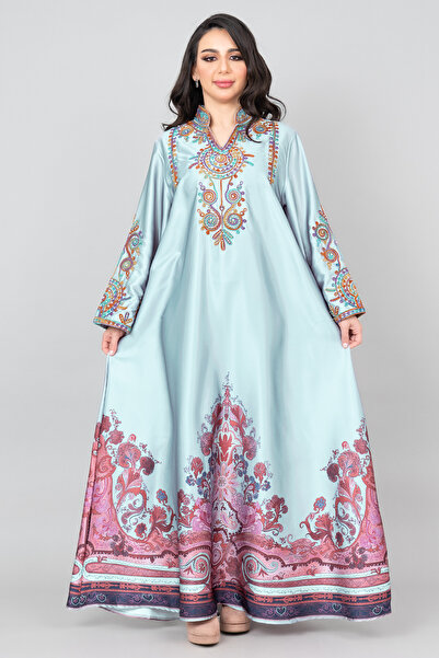 IKKXA جلابية مطرزة بشكل عصري