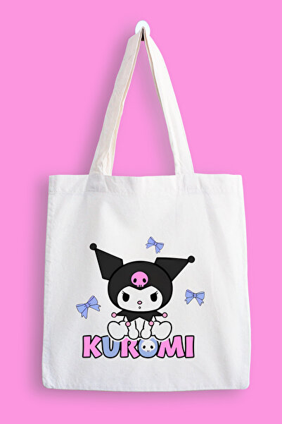 designedfy Kuromi Kurdele Baskılı Su Geçirmez Bez Çanta
