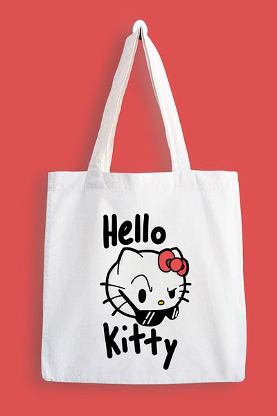 designedfy Geantă din pânză impermeabilă cu imprimeu Hello Kitty