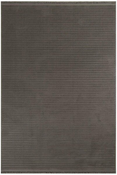 Venice Halı Prag 9214 Koyu Gri Yumuşak Tuşeli Yüksek Alçak Dokulu Modern Kesm...