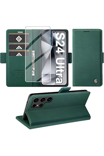 Nezih Case Samsung Galaxy S24 Ultra Uyumlu Cüzdanlı Deri Kılıf  + Tam Kaplaya...