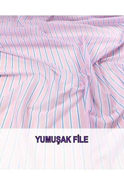 Kumaş Parça Сітчаста сітка з довгими смугами, рожево-блакитна (ширина 140 см,...