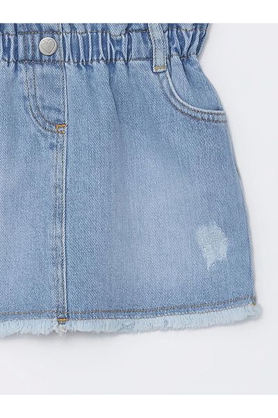 LC Waikiki Lcw Kids Blue Baby Girl Jean Skirt with Elastic Waist