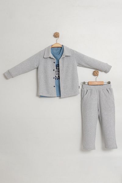c.c.l. coccolin kids baby clup Boy's Waffle Fabric Shirt Combed Cotton 3-Piece Triple Suit