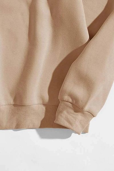 Modabenna Γυναικείο Crew Neck Oversize Basic Φούτερ Μπεζ